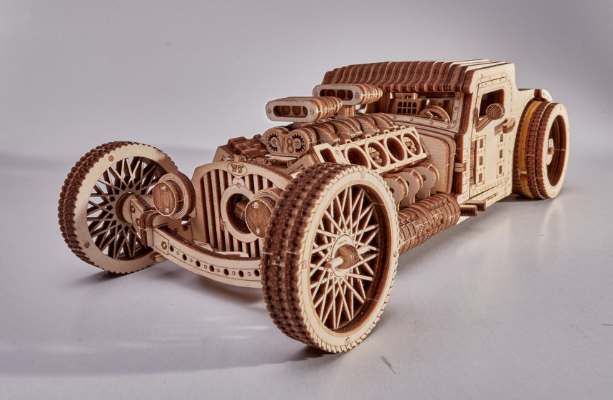 Wood Trick 3d-modelbouw hot rod 27 x 10 cm hout 280-delig - Afbeelding 6