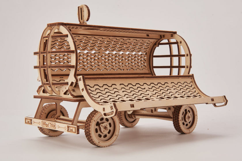 Wood Trick 3d-modelbouw trailer 30 cm hout naturel 153-delig - Afbeelding 5