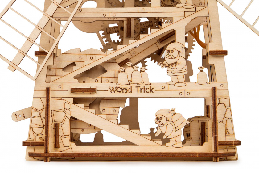 Wood Trick 3d-modelbouw windmolen 38 cm hout 80-delig - Afbeelding 3