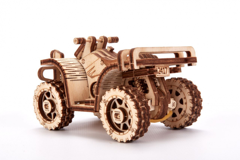 Wood Trick 3d-modelbouw atv 11,5 cm hout bruin 57-delig - Afbeelding 4