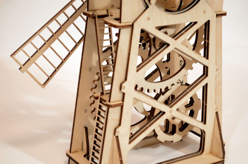 Wood Trick houten-modelbouw 3d molen 40 cm naturel 80-delig - Afbeelding 4