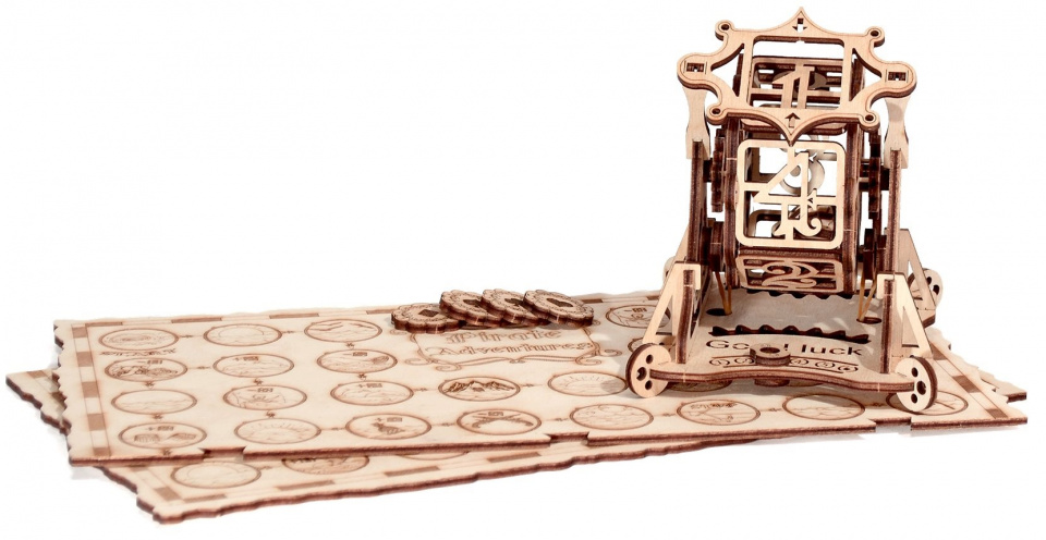Wood Trick houten-modelbouw 3d rad van fortuin 21 cm 53-delig