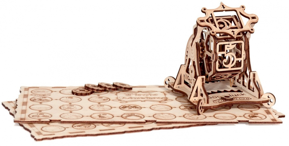Wood Trick houten-modelbouw 3d rad van fortuin 21 cm 53-delig - Afbeelding 6