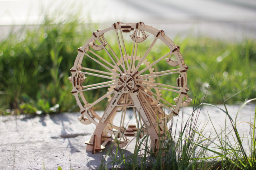 Wood Trick houten-modelbouw 3d reuzenrad 29 cm naturel 227-delig - Afbeelding 7