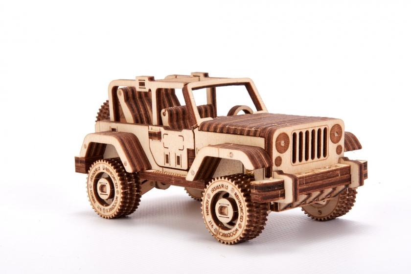 Wood Trick houten modelbouw 3d safari 18,5 cm blank 126-delig - Afbeelding 5