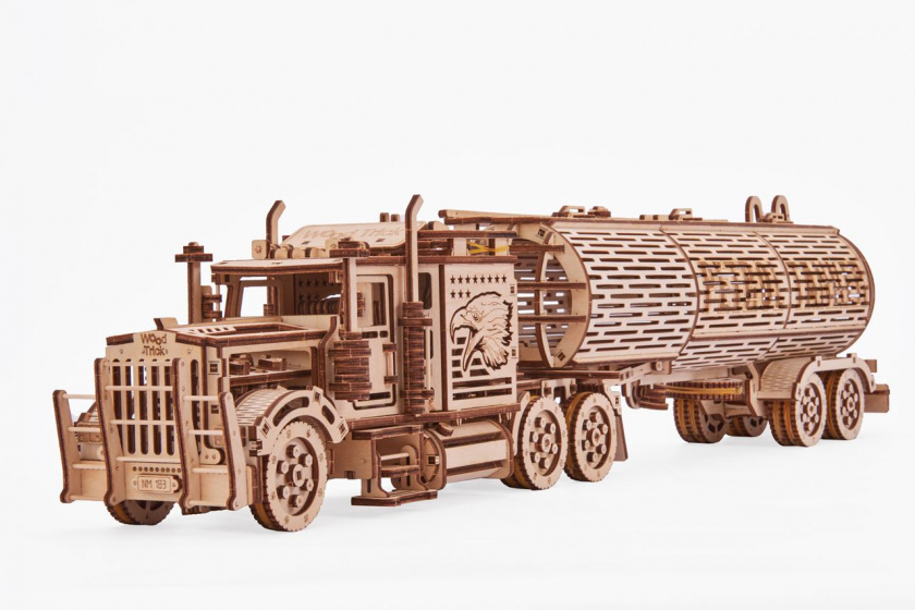 Wood Trick houten modelbouw 3d trailer 47 cm blank 200-delig - Afbeelding 4