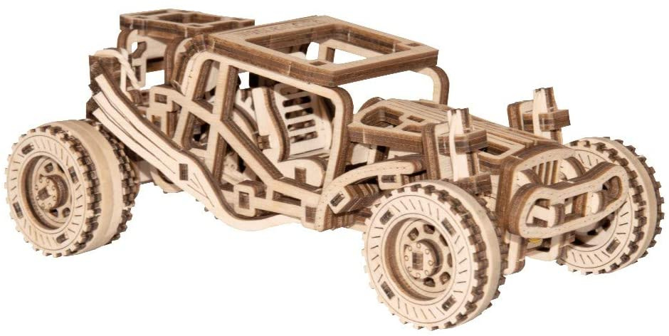 Wooden City modelbouwset buggy 15 cm hout naturel 137-delig
