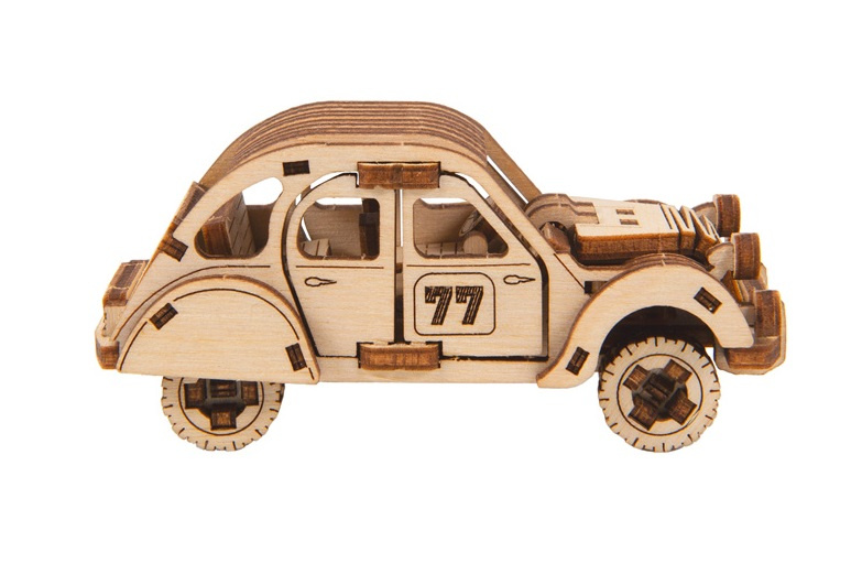 Wooden City modelbouwset car superfast 8,8 cm hout naturel - Afbeelding 2