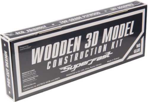 Wooden City modelbouwset superfast 8,5 cm hout goud 56-delig - Afbeelding 5
