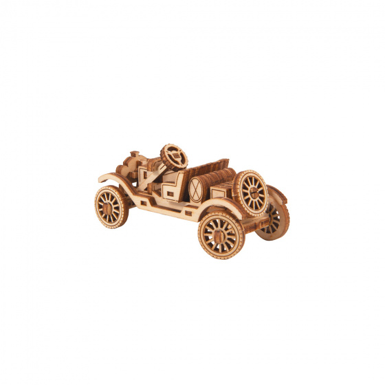 Wooden City modelbouwset oldtimer superfast 7,7 cm hout naturel - Afbeelding 2