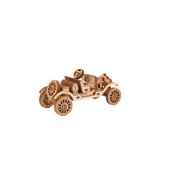 Wooden City modelbouwset oldtimer superfast 7,7 cm hout naturel - Afbeelding 3