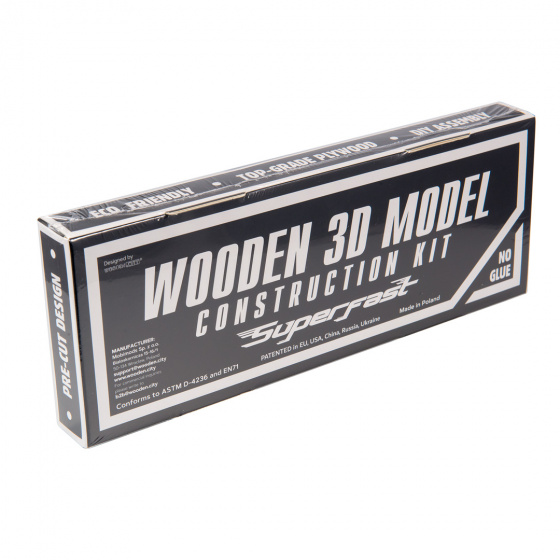Wooden City modelbouwset oldtimer superfast 7,7 cm hout naturel - Afbeelding 5
