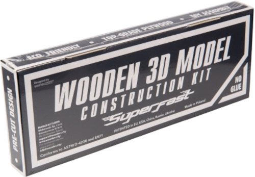 Wooden City modelbouwset superfast 6,8 cm hout goud 69-delig - Afbeelding 5